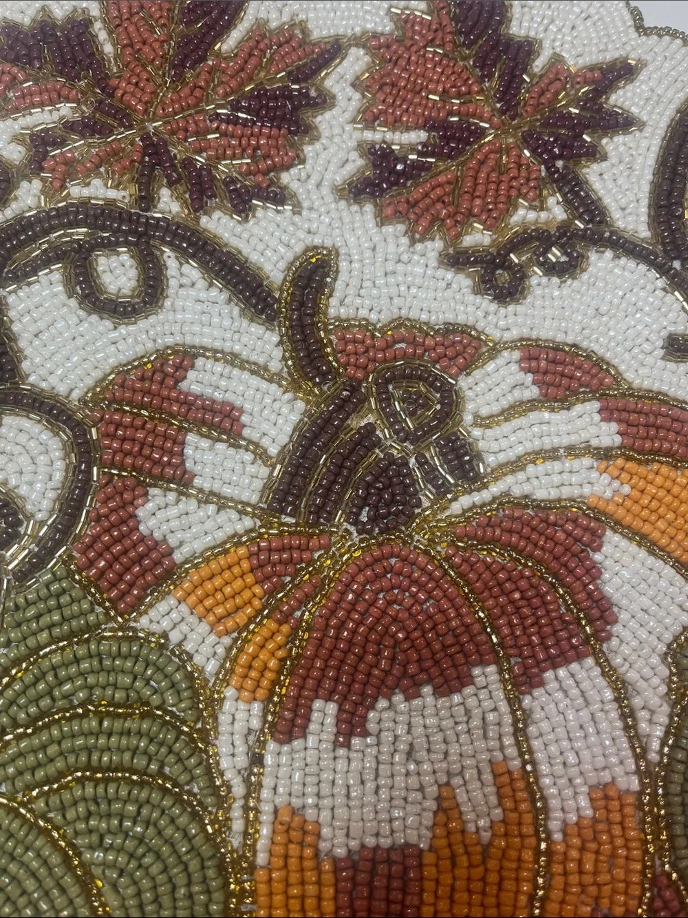 Tahari FALL LEAVES & PUMPKINS Placemat Charger 14” Multicolor Fall Thanksgiving